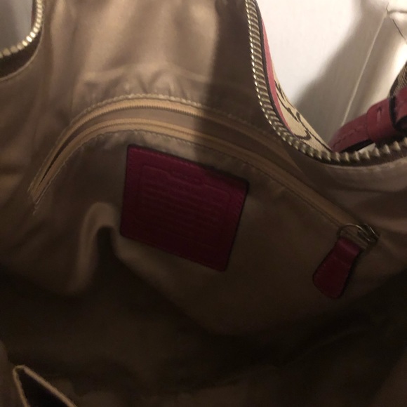 Coach pink braided strap hobo - Picture 6 of 7